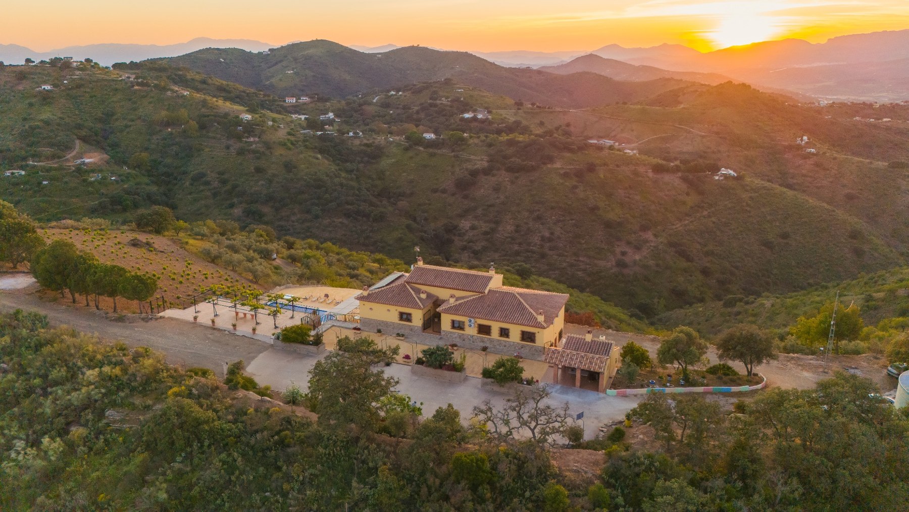 Atardecer en el entorno rural
